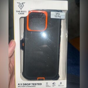 Black and Orange iPhone 15 Pro Case